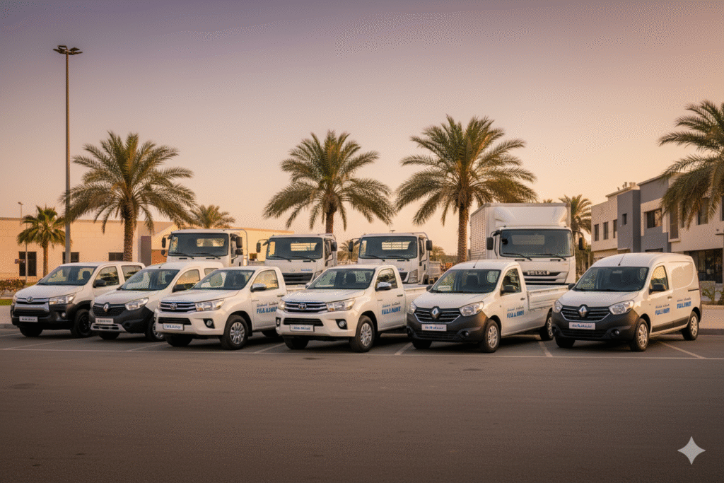 أسطول فلك المحيط 2025 لتأجير سيارات النقل الخفيف في جدة